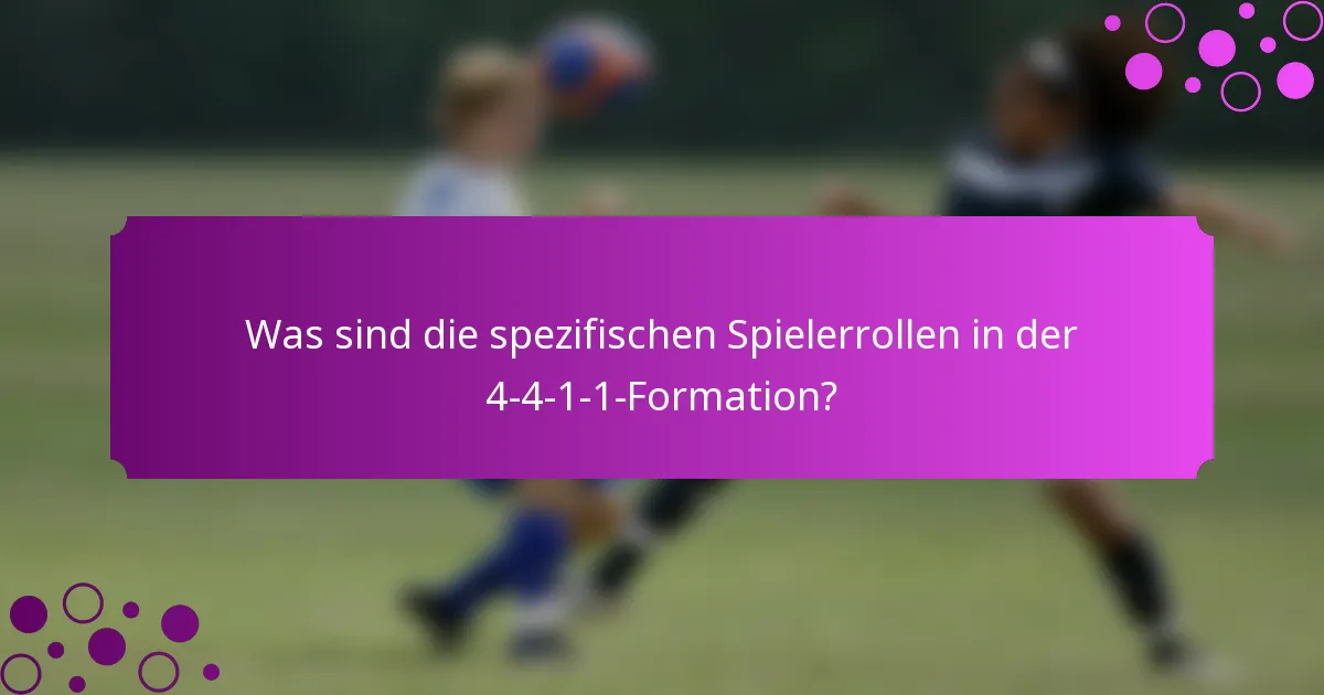 Was sind die spezifischen Spielerrollen in der 4-4-1-1-Formation?