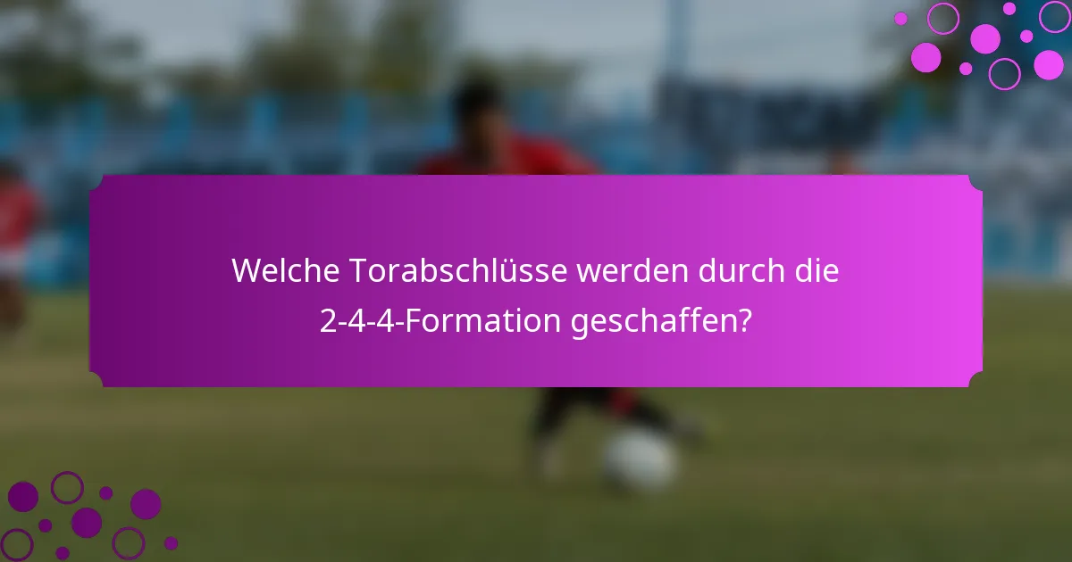 Welche Torabschlüsse werden durch die 2-4-4-Formation geschaffen?
