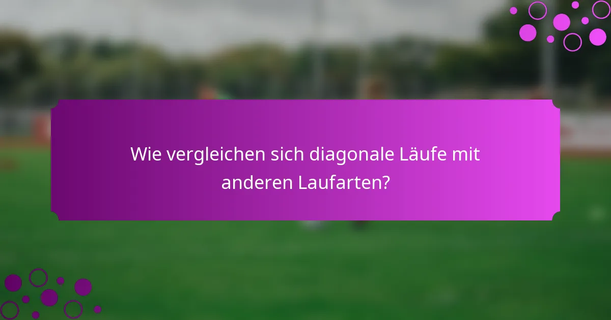 Wie vergleichen sich diagonale Läufe mit anderen Laufarten?